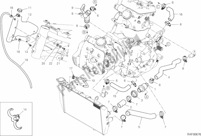 Tutte le parti per il Circuito Di Raffreddamento del Ducati Multistrada 1260 S ABS 2020